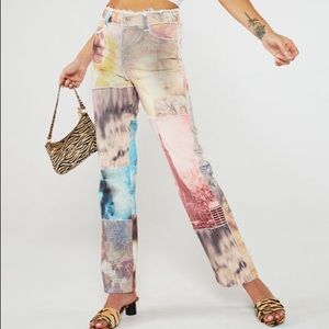 Jaded London patchwork statue print boyfriend jean